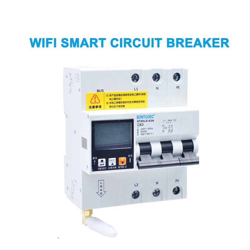 WiFi 4G Tuya ST65LE-63H Series Multi Functional RCBO Inteligentni odklopnik